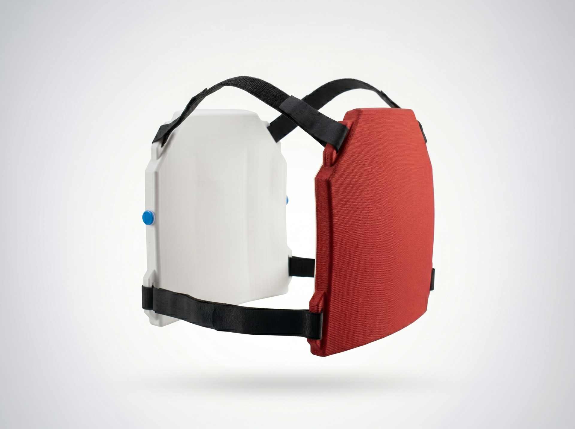 Frost Vest worn — front and back rigid plates with adjustable straps